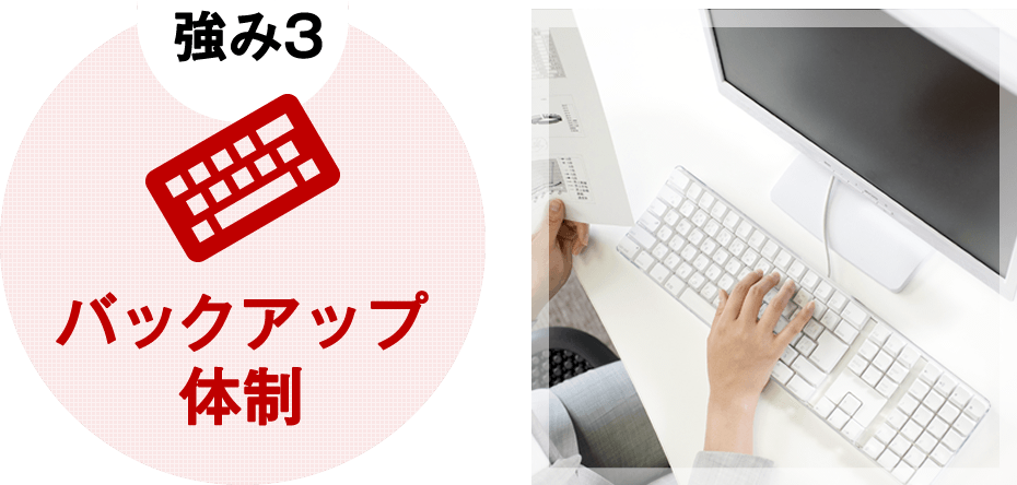 強み3：バックアップ体制