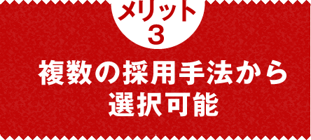 メリット3：複数の採用手法から選択可能