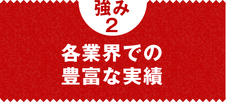 強み2：各業界での豊富な実績